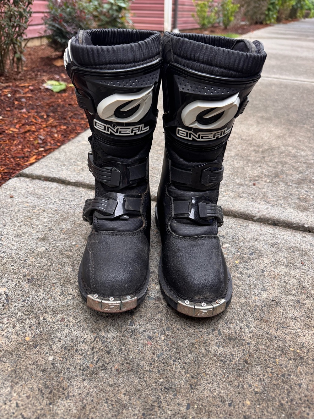 O'Neill Black Youth Motocross Boots with White Logo